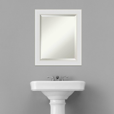 Soft White Rectangular Bathroom Vanity Wall Mirror