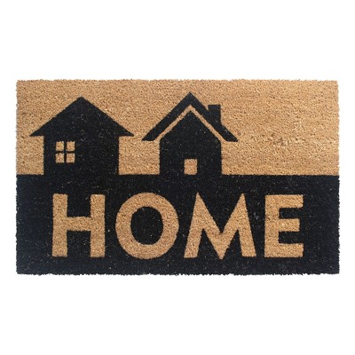 RugSmith Black Machine Tufted Home Silhouette Doormat