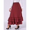 INSPIRE CHIC Women's Steampunk Ruffle Layered Maxi Skirt - 3 of 4