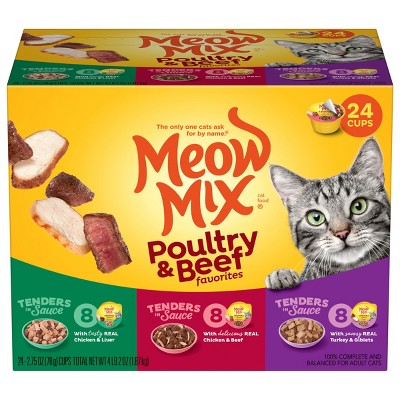 Meow Mix Tender Favorites With Liver Turkey Chicken Beef