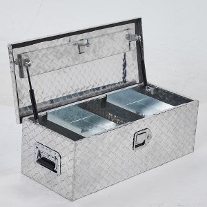 39 Inch Aluminum Truck Tool Box Truck Bed Tool Box with Sliding Shelf Diamond Plate ToolBox with Side Handle,Lock and 2 Keys - 1 of 4
