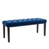 Sapphtopaz 45.2" Modern Ottoman with Velvet Tufted Upholstered Rectangle Entryway Bench with Wood Legs Shoe Bench for Living Room,Bedroom - 3 of 4