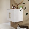 ORRD 24" White Gloss Bathroom Vanity with Ceramic Sink, Double Soft-Close Doors & Gold Handle, Wall-Mounted Cabinet - 4 of 4