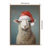 Kate & Laurel All Things Decor Sylvie Beaded Sweet Sheep Santa Hat Framed Canvas by the Creative Bunch Studio - 2 of 4