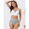 Allegra K Women's High Waist Tummy Control Stretch T-back Breathable Comfortable Thongs 2 Packs - 4 of 4