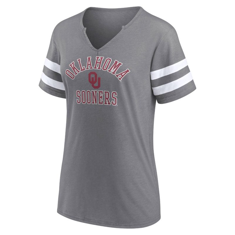 NCAA Oklahoma Sooners Women&#39;s V-Neck Notch T-Shirt, 2 of 4