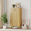 Tangkula 6-Tier Wooden Shoe Storage Cabinet w/ Doors Removable Shelves for Entryway - 4 of 4