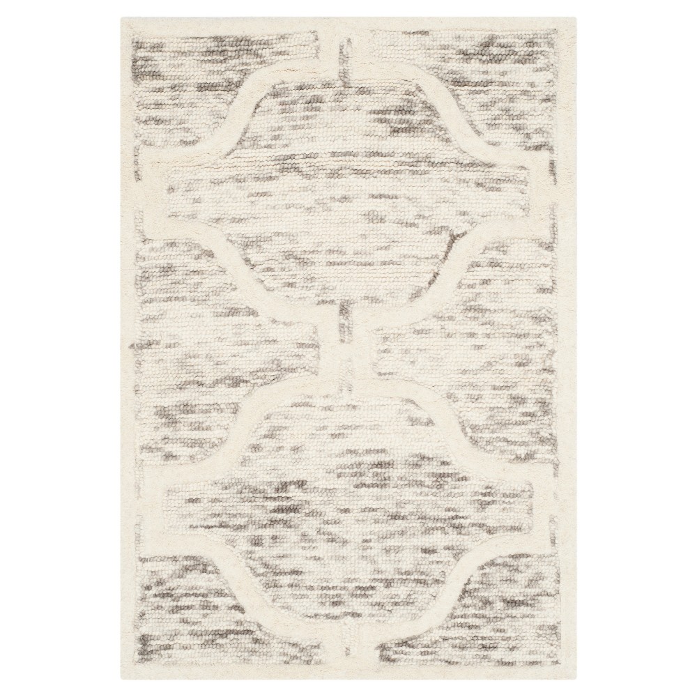 Light Brown/Ivory Geometric Tufted Accent Rug - (2'x3') - Safavieh