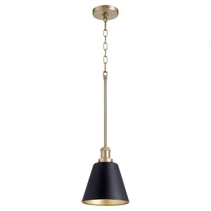 Quorum Lighting 1 - Light Pendant in  Noir/Aged Brass - 1 of 1