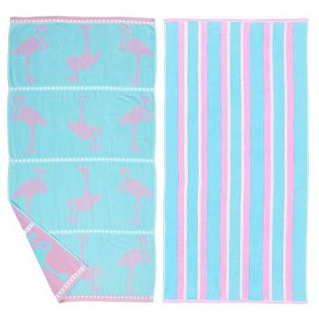 Cotton Jacquard Printed Beach Towel 2 Pack - Great Bay Home