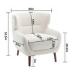 DYHOME Tufted Accent Chair, Wingback Upholstered Armchair for Living Room, Bedroom, Set of 2 - 3 of 4