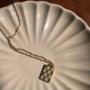 Checkmate Enamel Pendant Necklace in Gold, Rose Gold, Silver - Honeycat - 4 of 4
