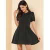 Allegra K Women's Heart Dots Print Short Sleeve A-Line Peter Pan Collar Mini Dress - 2 of 4