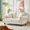 63" Modern 2-Seater Sofa with Rolled Arms, Chenille Upholstered Couch with Wood Legs and Nailhead Trim for Living Room, Apartment - 2 of 4