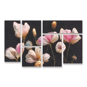 Trademark Fine Art Treechild Gentle Pink Dry flowers 3 Piece Panel Set Art - 1 of 3