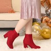 Perphy Women's Round Toe Block High Heels Ankle Boots - 4 of 4