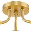 Progress Lighting Cornett 3-Light Flush Mount, Brushed Gold, Metal Reflector Shades - 3 of 4