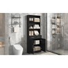 Akoasm MDF Bathroom Storage Cabinet With Drawers,Doors,3-Layer Open And Adjustable Shelf-Black - 4 of 4