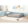 Sapphtopaz Bed Frame Pine Wood Floor Bed with Safety Guardrails and Door for Kids Apartment Space Saver Bedroom Furniture, Easy Assembly - 2 of 4
