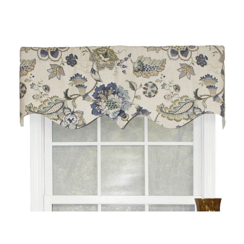 Ophelia Regal Style All Season 3" Rod Pocket Valance 50" x 17" Blue by RLF Home, 2 of 5
