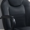GlasFlength Task and Office Chairs Modern Faux Leather Swivel Chair with Adjustable Height Elegant Design for Home Office, Black, 26"*11"*21" - 4 of 4