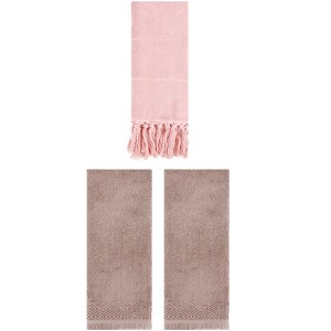 REGALWOVEN 3 Packs Cotton Absorbent Soft Turkish Hand Towels with tassel for Bathroom - 1 of 4