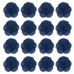 Unique Bargains Silk Alloy Created Camellia Flower Lapel Pin for Men Suit 2 x 1.3 inch 16 Pcs - 1 of 4