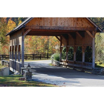 Andover Antique Bronze 3-Light Outdoor Post Lantern with Beveled Glass