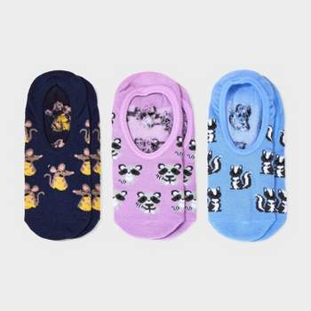 Women's Cute Critters 3pk Liner Socks - Xhilaration™ Navy/Purple/Blue 4-10