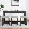4 Piece Bar Table Set with Power Outlet,Bar Table and Chairs Set,Dining Table Set,Industrial Breakfast Table Set-Maison Boucle - 2 of 4