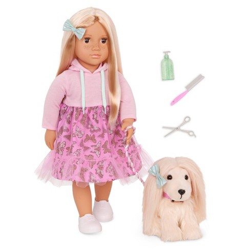 Our Generation Hattie & Bella 18 Doll & Pet Puppy Set : Target