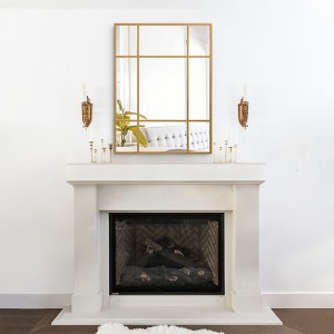 SpassWay Black/Gold Accent Wall Mirror Bathroom/Vanity Mirror Overmantal Mirror Overmantel Mirror for Living Room Bedroom Entryway - 1 of 4