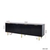 Syemin TV Stands and Consoles Modern Warm Black TV Cabinet for 80 Inch TV Stands for Living Room Bedroom, Black, 70.86"*15.75"*23.62" - 3 of 4