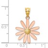 Black Bow Jewelry 14k Two Tone Gold 18mm Pink Daisy Pendant - 4 of 4