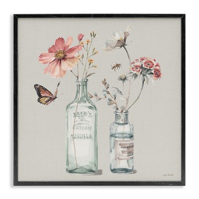 Stupell Industries Flower Jar Butterfly Painting, 12" x 12"