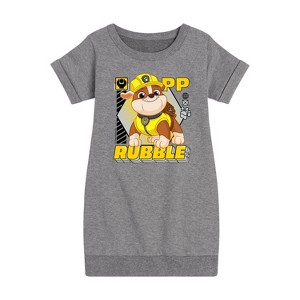 - Paw Patrol - Rubble Graphic Graphic Short Sleeve Fleece Dress - 1 of 4
