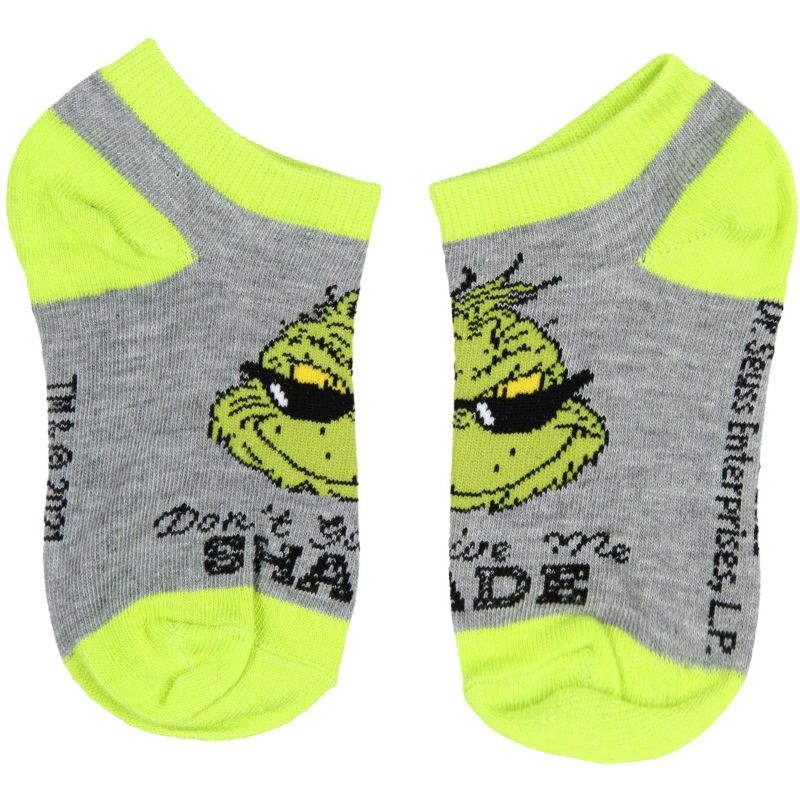 Dr. Seuss The Grinch Kids Socks Old Grinchy Clause 4 Pairs Ankle No Show Socks Multicoloured, 2 of 6