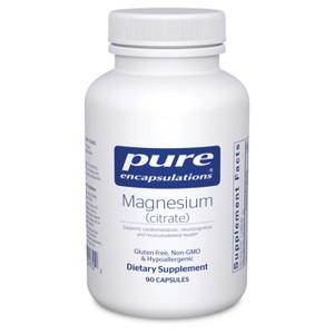Pure Encapsulations Magnesium (Citrate) - Supplement for Sleep, Heart Health, Muscles, and Metabolism - 90 Capsules - 1 of 4