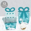 Big Dot of Happiness Arctic Polar Animals - Square Favor Gift Boxes - Winter Baby Shower or Birthday Party Bow Boxes - Set of 12 - 3 of 4