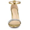 Allegra K Women's Rhinestone Ankle Strap Chunky Sandals - 2 of 4
