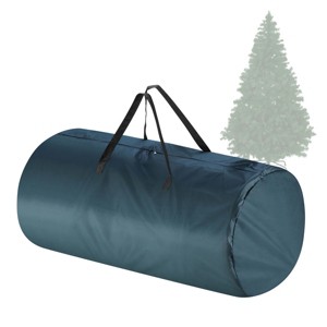 Hastings Home Zippered Canvas Christmas Tree Storage Bag - Fits Up To 12' Artificial Christmas Tree, Green - 1 of 4