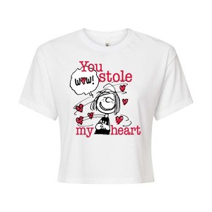 Women's - Peanuts - Patty Stole My Heart Cropped Graphic T-Shirt - 1 of 4