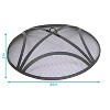 Sunnydaze Outdoor Heavy-Duty Reinforced Steel Round Fire Pit Spark Screen with Ring Handle - Black - image 3 of 4