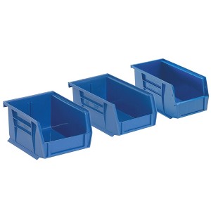 Quantum 5.375"d x 4.125"w x 3"h Ultra Stack and Hang Bins, Blue, 24 Count. - 1 of 2