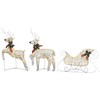 Reindeer And Sleigh Christmas Decoration Set of 2 Gold Mesh, Metal - 2 of 4