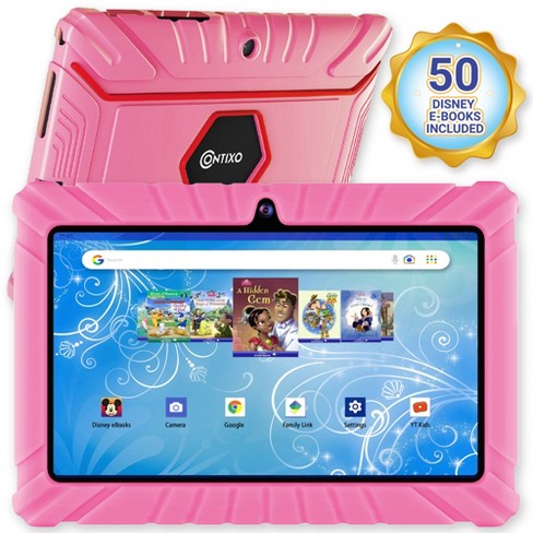 Contixo 7 Kids Tablet 32GB, 50+ Disney Storybooks, Kid-Proof Case (2023  Model) - V8 Pink