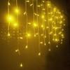 Itopfox LED Icicle Christmas Lights 13FT 96 LEDs Extendable Curtain String Lights 8 Modes Warm White for Party Window Ceiling Decor 1 Pack - 3 of 4
