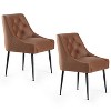 DYHOME Modern Dining Chairs Set of 2, Mid Century Kitchen Dining Chairs with 5.12” Cushions, Upholstered Dining Chairs with Back Pull Rod - 2 of 4