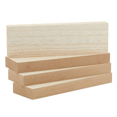 Bright Creations Unfinished MDF Wood Blocks for DIY Crafts, Wooden Square Sign Block (3x10 In, 4 Pack)