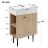 Lyngins 21.6" Storage Bathroom Vanity, Freestanding Vanity with Ceramic Sink & Overflow, Bathroom Storage Cabinet, Small-to-Medium Bathrooms - 4 of 4